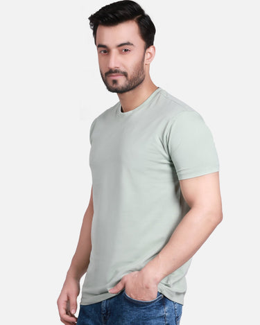 Men's Slit Green Basic T-Shirt - FMTBS19-004