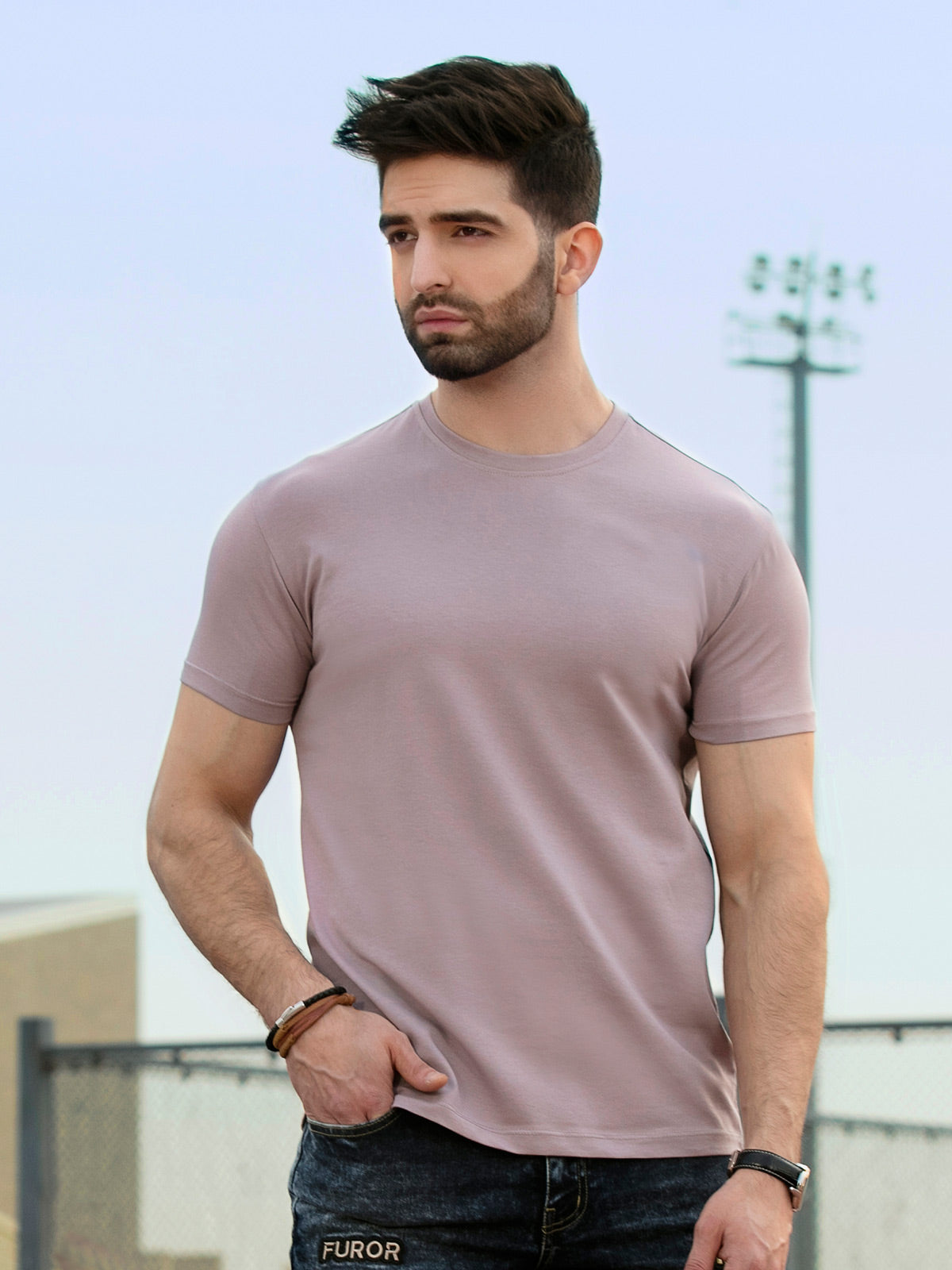 Stretch Fit Crew Neck Basic Tee - FMTBS19-006