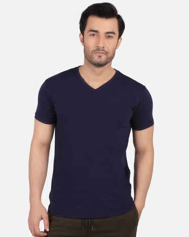 Stretch Fit V-Neck Basic Tee - FMTBS19-010