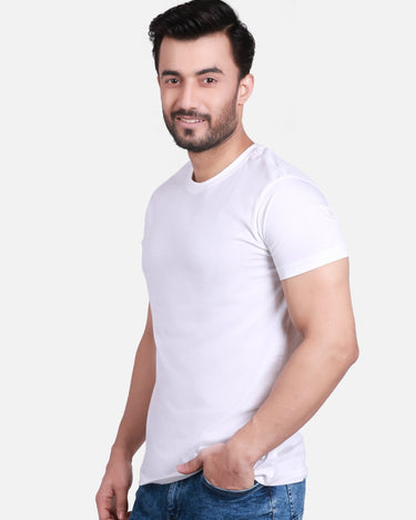 Men's White Basic T-Shirt - FMTBT19-004