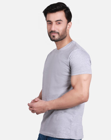 Men's Light Grey Basic T-Shirt - FMTBT19-006