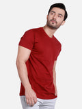Men's Maroon Basic T-Shirt - FMTBT19-007