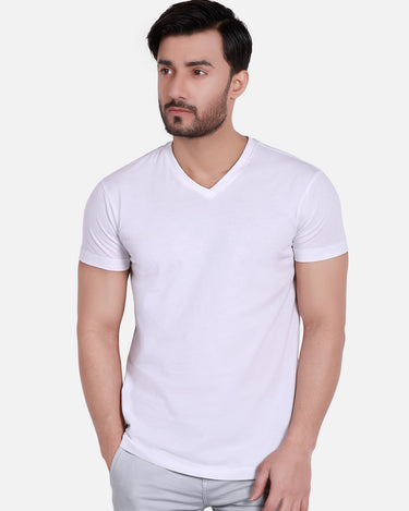 Men's White Basic T-Shirt - FMTBT19-012