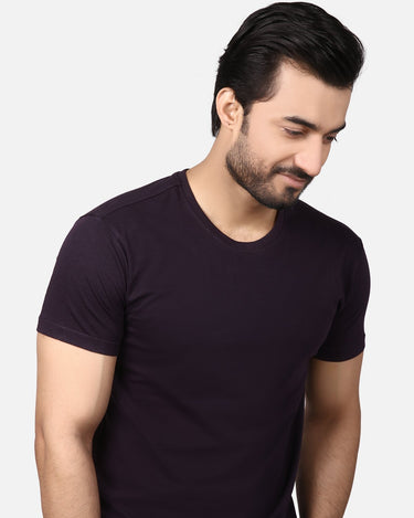 Men's Purple Basic T-Shirt - FMTBT19-020