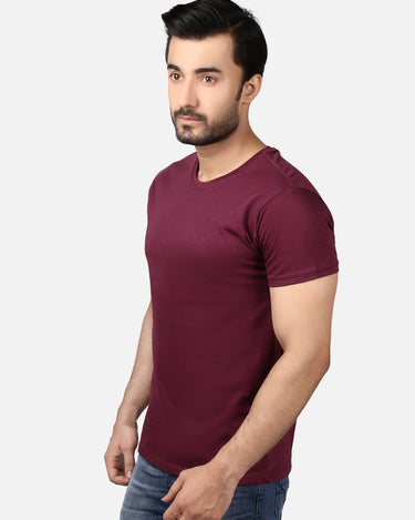 Men's Burgundy Basic T-Shirt - FMTBT19-021