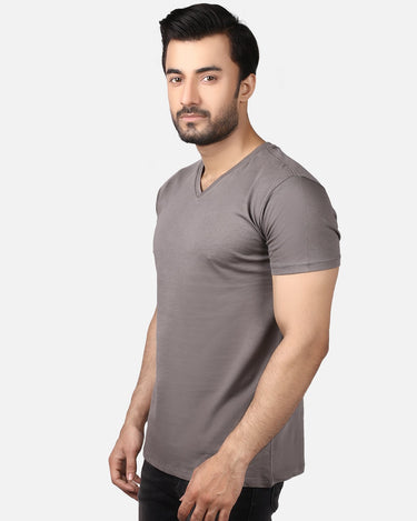 Men's Grey Basic T-Shirt - FMTBT19-027