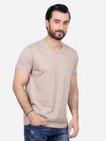 Men's Beige Basic T-Shirt - FMTBT19-046