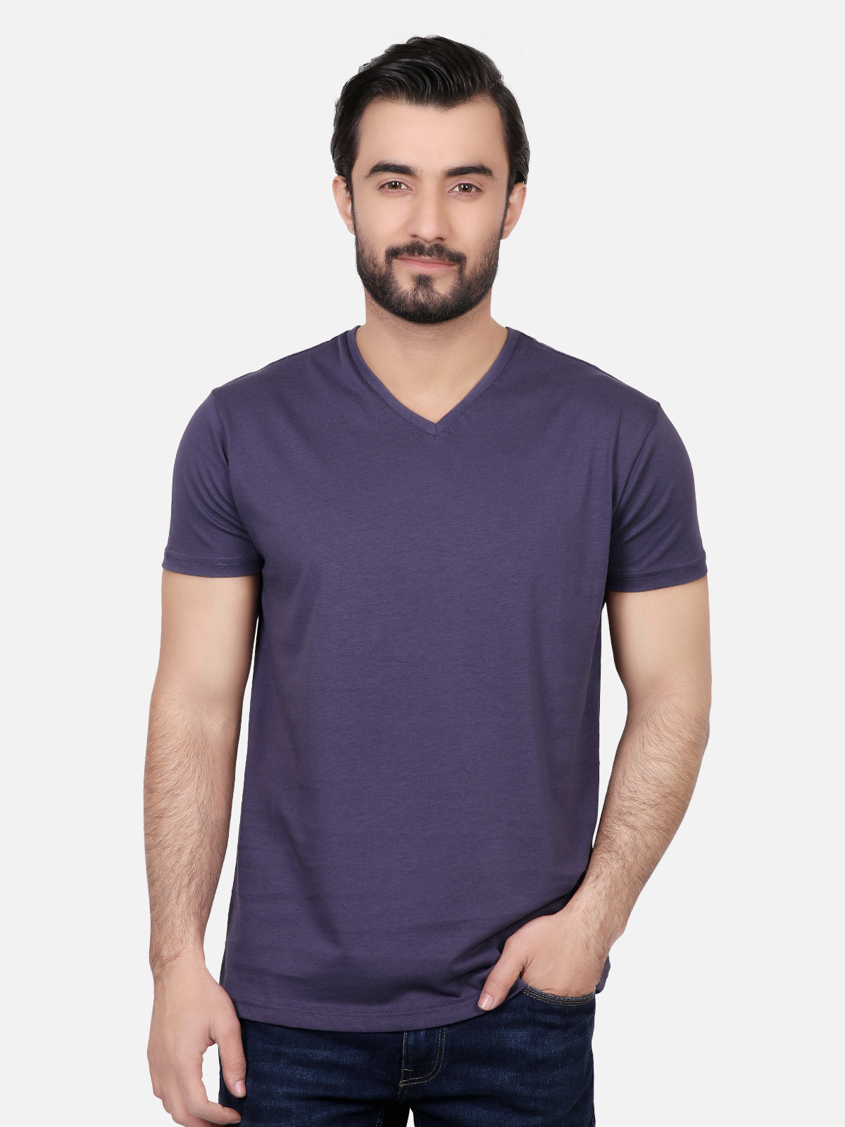 Men's Dark Purple Basic T-Shirt - FMTBT18-019