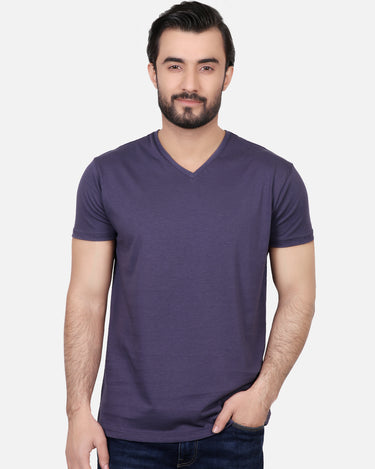 Men's Dark Purple Basic T-Shirt - FMTBT18-019