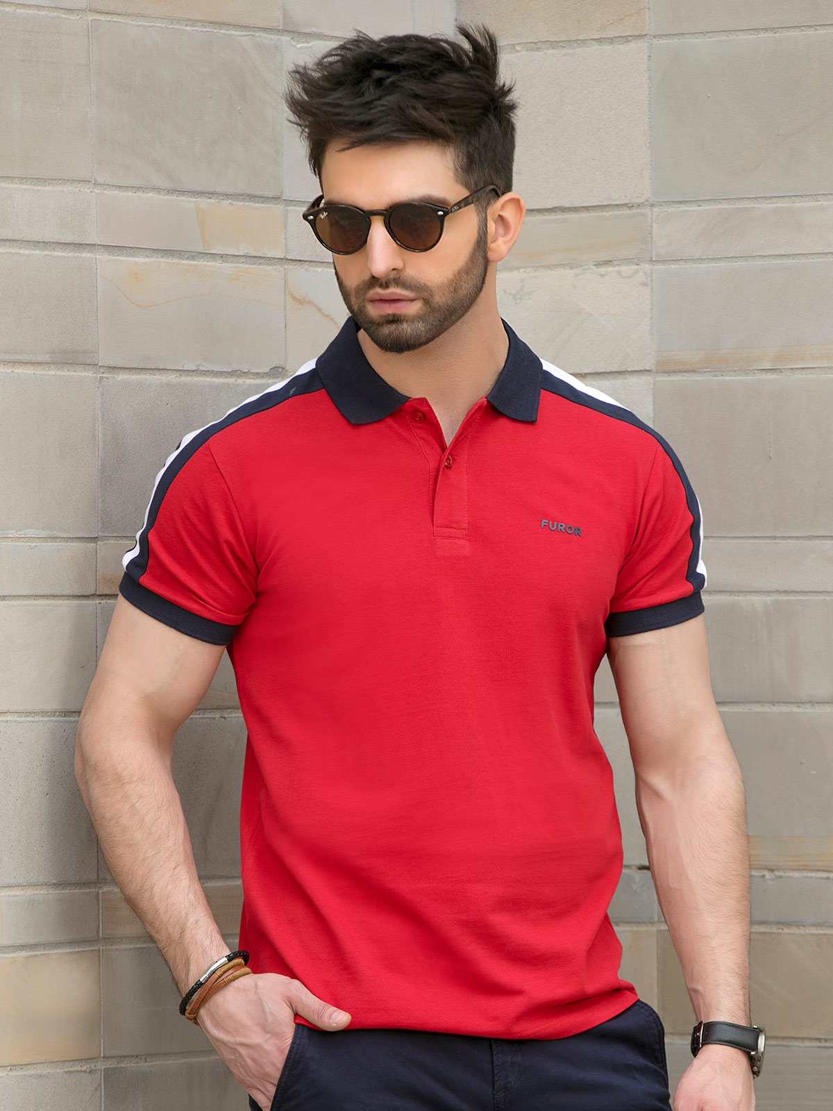 Men's Red Polo Shirt - FMTCP18-005