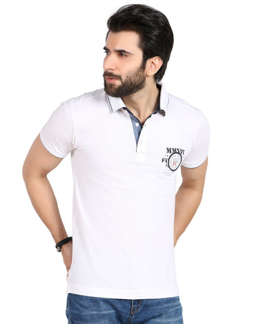 Men's White Polo Shirt - FMTCP19-018