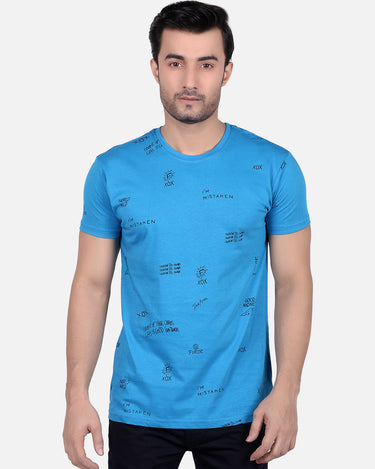 Men's Blue Graphic Tee - FMTGT18-008