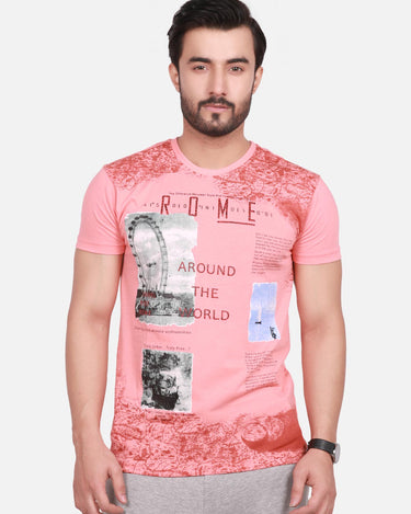 Men's Peach Graphic Tee - FMTGT18-013