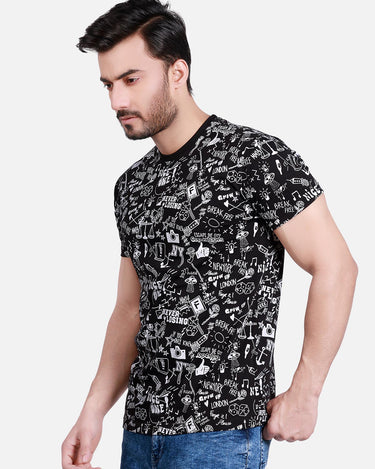 Men's Black Graphic Tee - FMTGT18-036