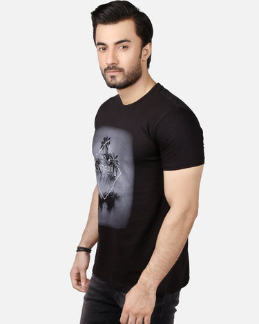 Men's Black Graphic Tee - FMTGT19-020