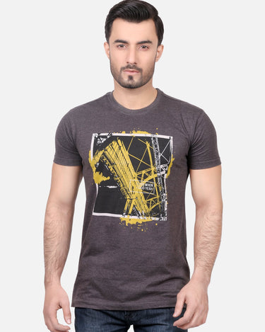 Men's Dark Grey Graphic Tee - FMTGT17-032