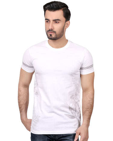 Men's White Graphic Tee - FMTGT17-040