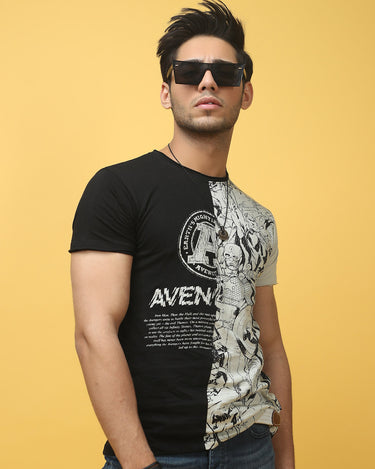 Men's Black Graphic Tee - FMTGT19-005