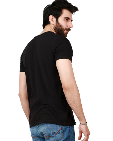 Men's Black Graphic Tee - FMTGT19-037