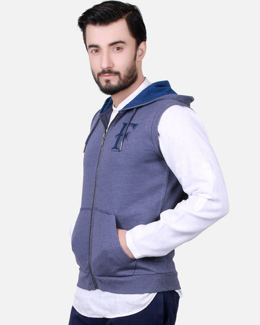 Men's Blue Grey Hoodie - FMTH17-17215