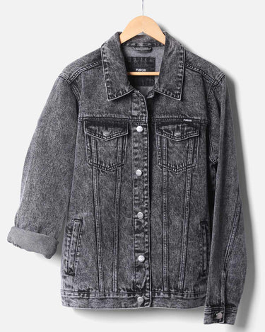 Men's Dark Grey Denim Jacket - FMTJD18-005