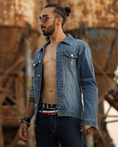 Men's Blue Denim Jacket - FMTJD18-012