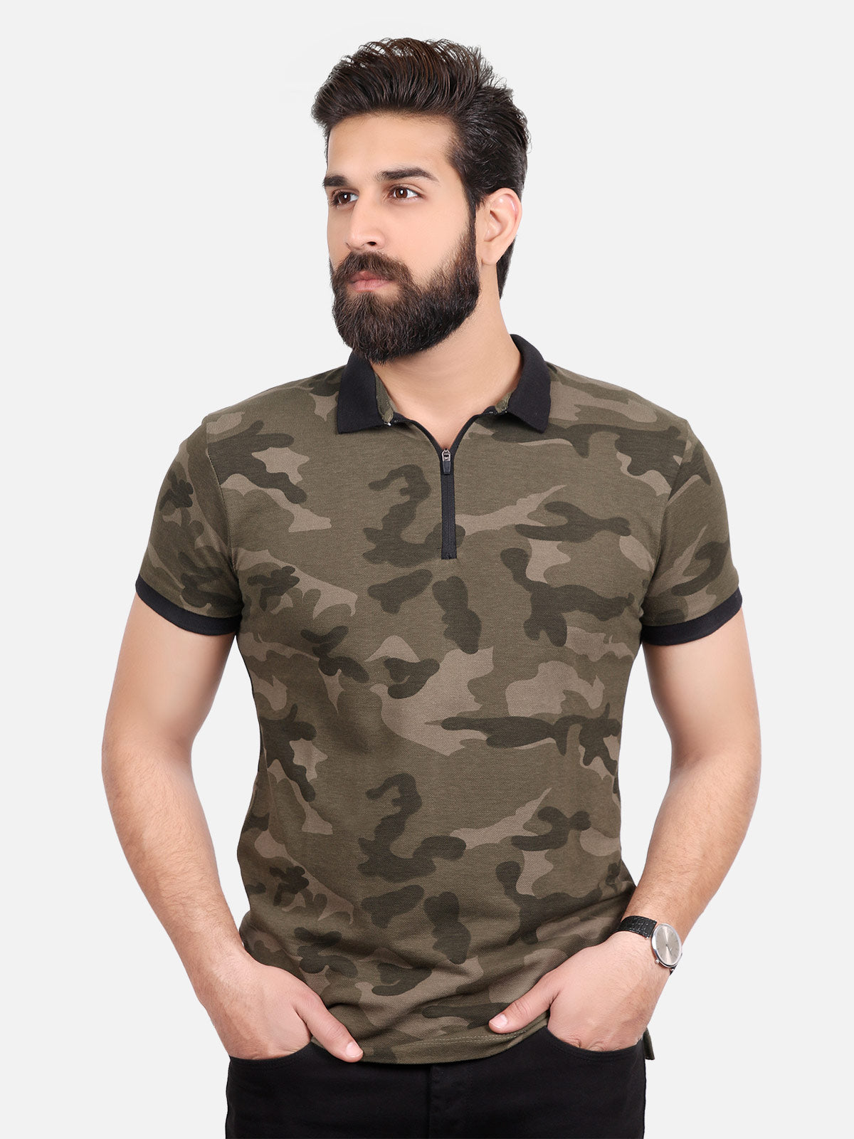 Men's Olive Polo Shirt - FMTPP18-002