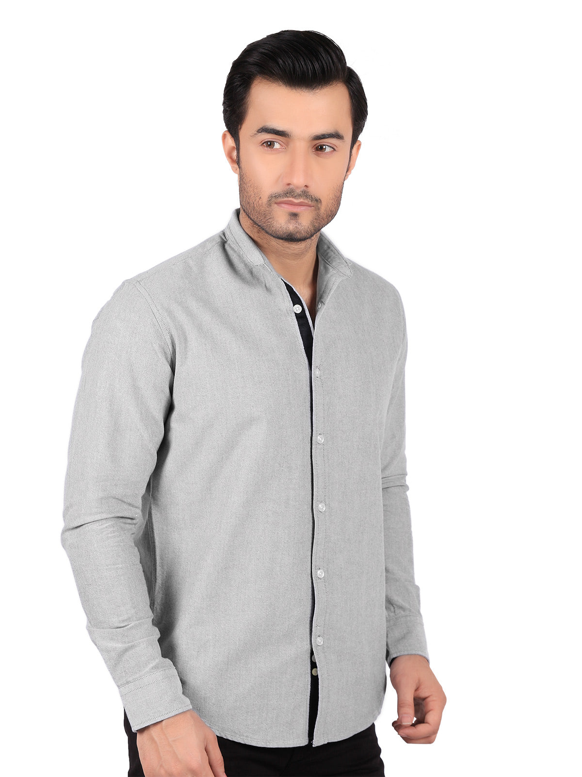 Men's Grey Casual Shirt - FMTS18-007