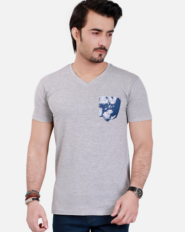 Men's Light Grey Graphic Tee - FMTTG-V17-005