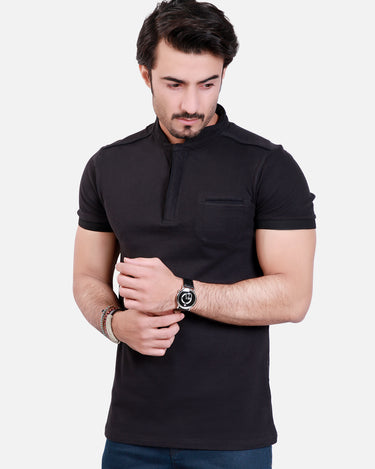 Men's Black Polo Shirt - FMTTS17-17194