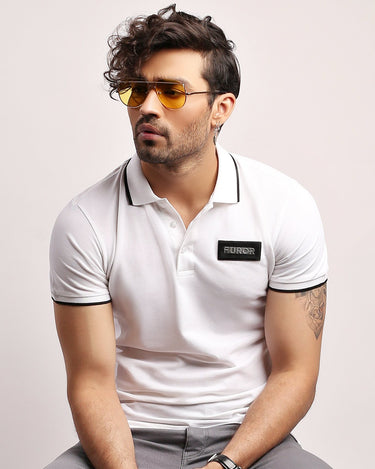 Men's Off White Polo Shirt - FMTCP19-016