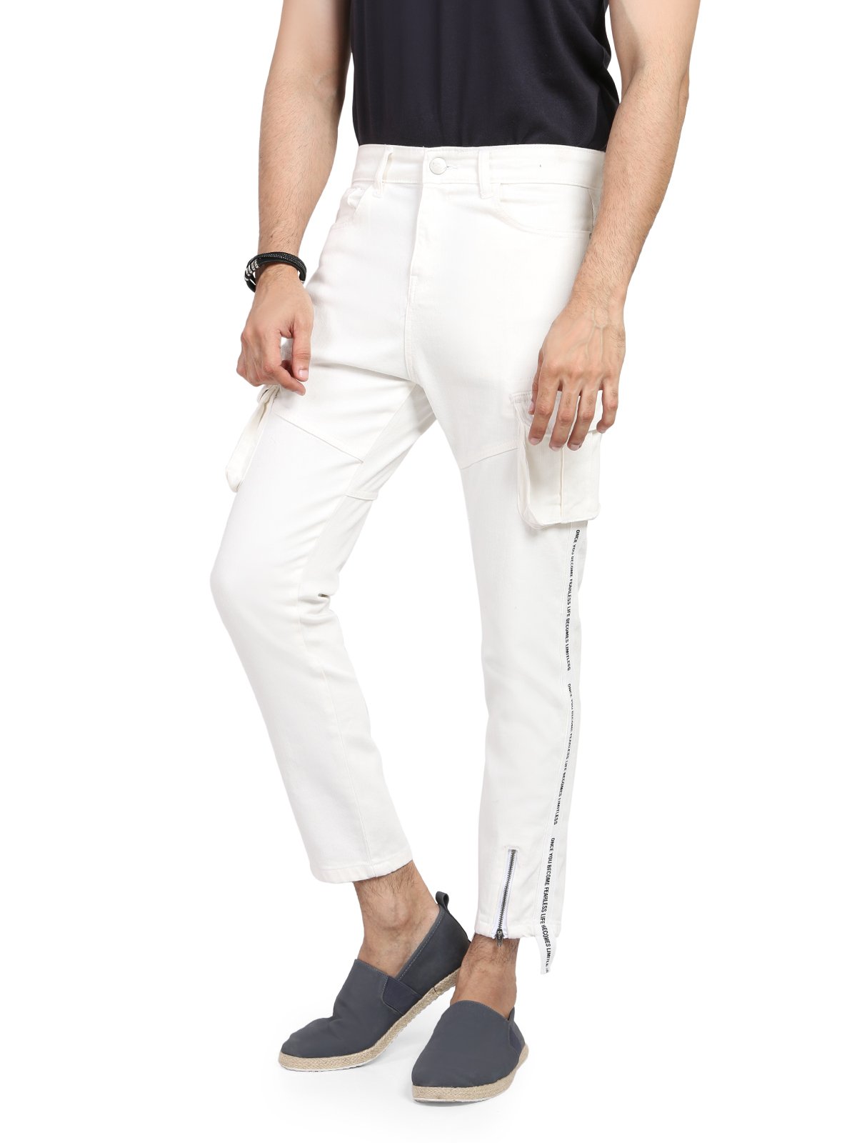 Men's Off White Denim Jeans - FMBPC19-002