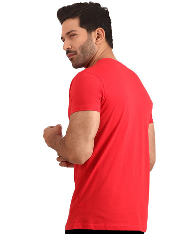 Men's Red Crew Neck Graphic Tee - FMTGT20-003