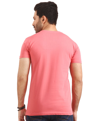 Men's Rose Pink Crew Neck Graphic Tee - FMTGT20-001