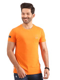 Men's Orange Crew Neck Classic Tee - FMTCT20-013