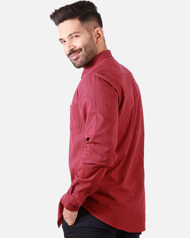 Men's Maroon Casual Shirt - FMTS20-31369