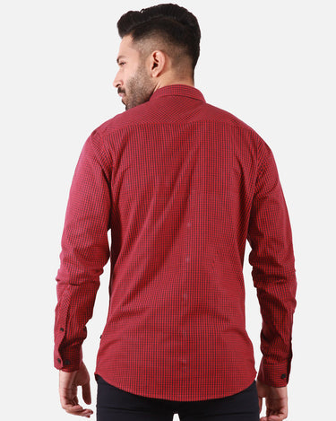 Men's Maroon Casual Shirt - FMTS20-31369