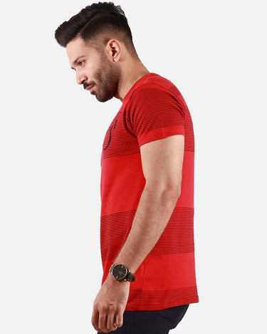 Men's Red Printed Tee - FMTPT19-014