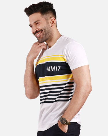 Men's White Graphic Tee - FMTGT19-029