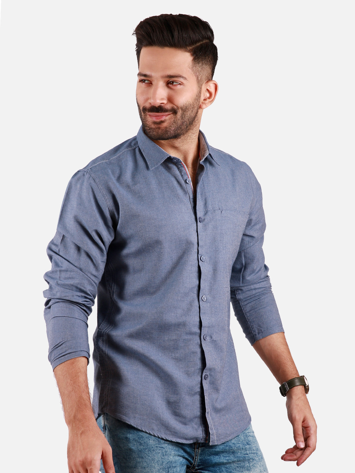 Men's Grey Casual Shirt - FMTS20-31339