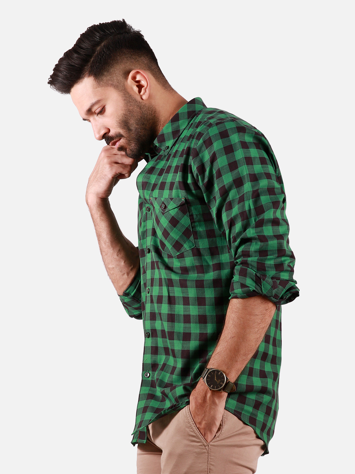 Men's Green Casual Shirt - FMTS20-31385