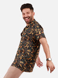 Men's Black Multi Casual Shirt - FMTS20-31371
