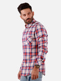 Men's Off White & Red Casual Shirt - FMTS20-31366