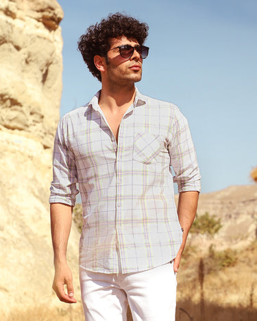 Men's White Casual Shirt - FMTS20-31373