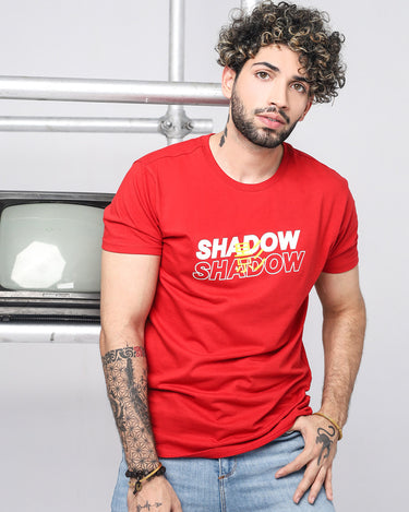 Men's Red Crew Neck Graphic Tee - FMTGT19-039