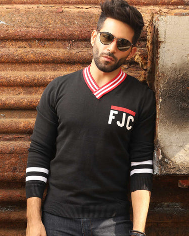 Men's Black Sweater - FMTSWT19-006