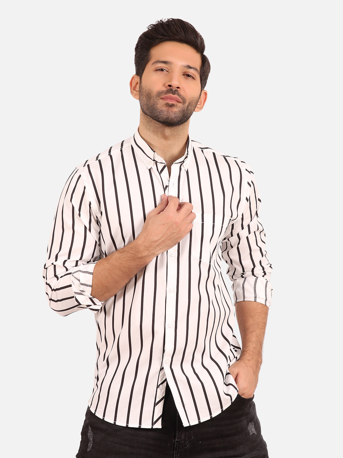 Men's White Casual Shirt - FMTS20-31400