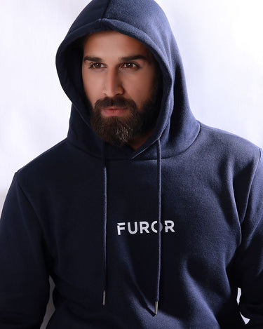 Men's Navy Blue Hoodie - FMTH18-008