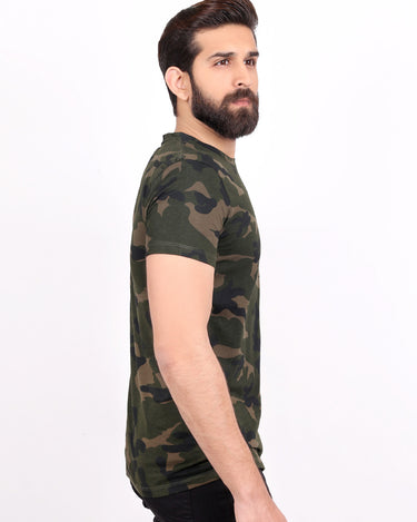 Men's Green Printed Tee - FMTPT18-001