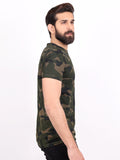 Men's Green Printed Tee - FMTPT18-001
